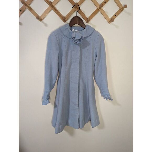 Erika Eriksson Blue Wool blend Ruffled Children's Coat - Size 8